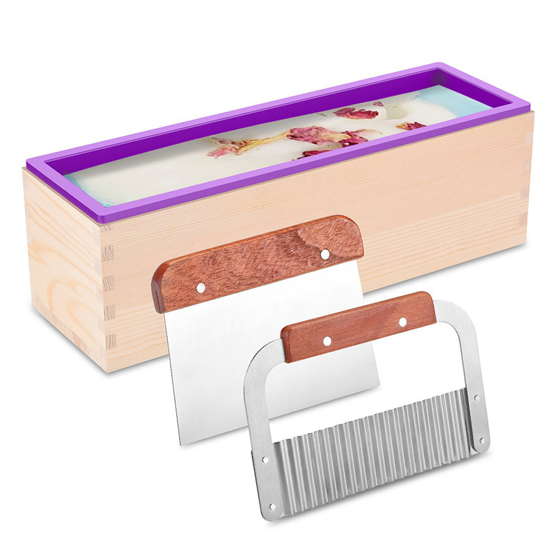 Soap Making Recipes - 1200ml Silicone Soap Mold Rectangle Wooden