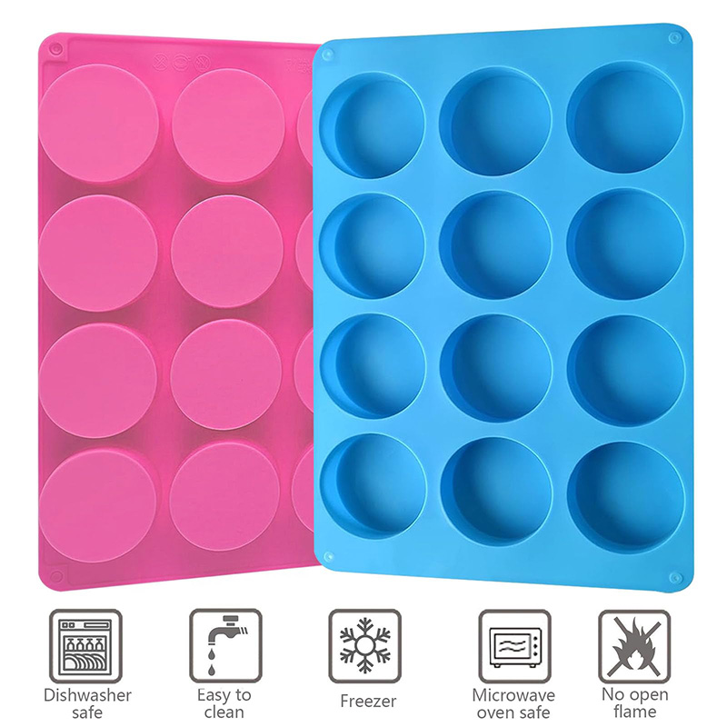 Round Silicone Molds 12-Cavity - Soap Making Gloves ulasan dan harga