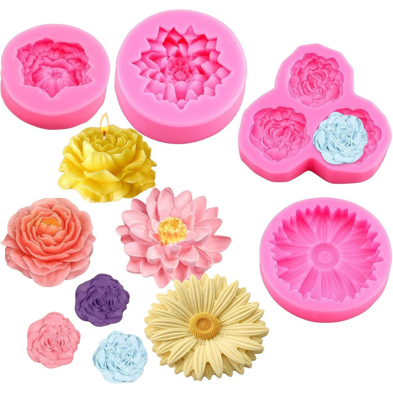 6 Hole 3D Floral Silicone Mold - Soap Making Kit Amazon ulasan dan harga