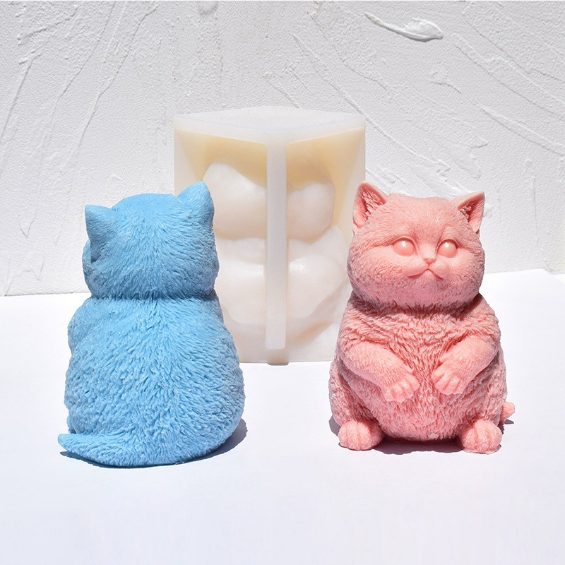 3D Fat Cat Silicone Candle Mol - Soap Making Animal Fat ulasan dan harga