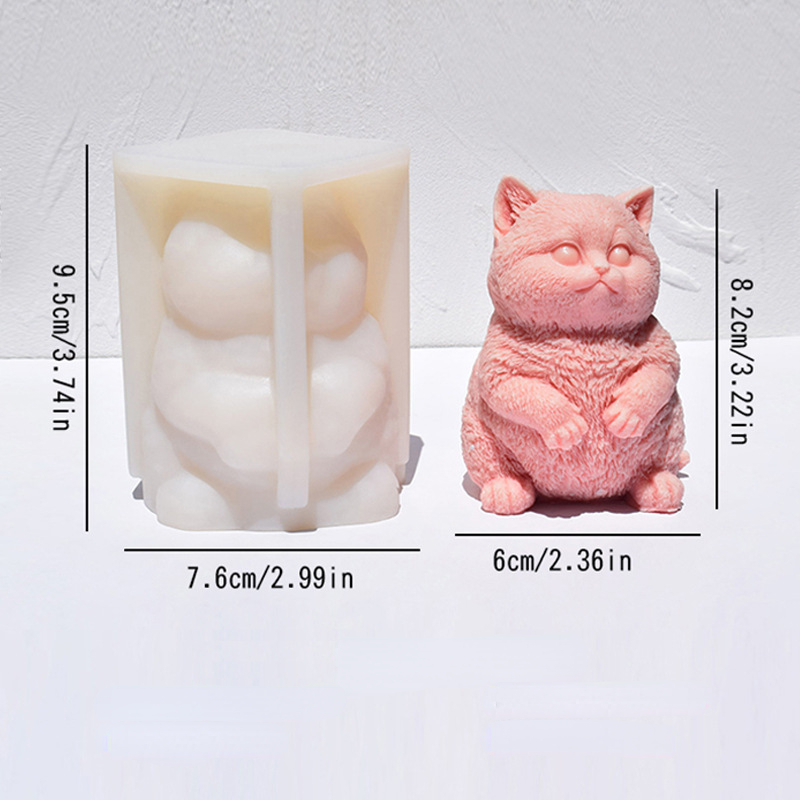 3D Fat Cat Silicone Candle Mol - Soap Making Animal Fat ulasan dan harga