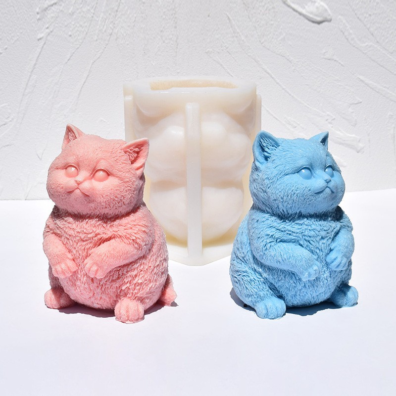 3D Fat Cat Silicone Candle Mol - Soap Making Animal Fat ulasan dan harga