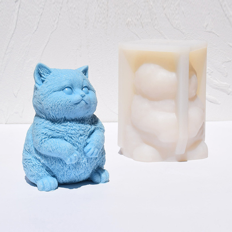 3D Fat Cat Silicone Candle Mol - Soap Making Animal Fat ulasan dan harga