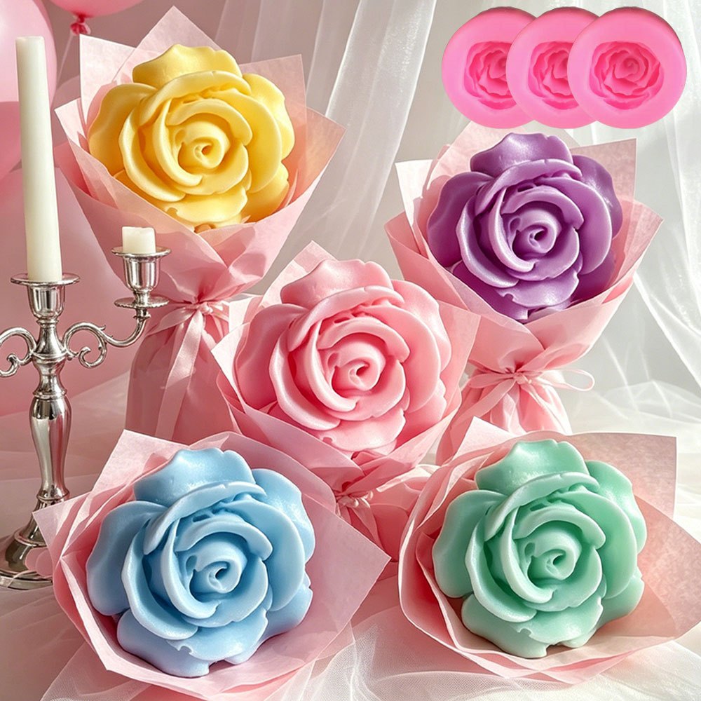 3pcs 3D Rose Flower Silicone M - Soap Making Kit Amazon ulasan dan harga