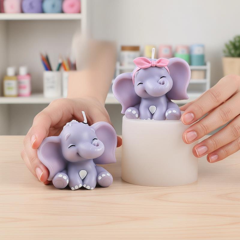 Cute 3D Elephant Silicone Cand - Soap Making Gloves ulasan dan harga