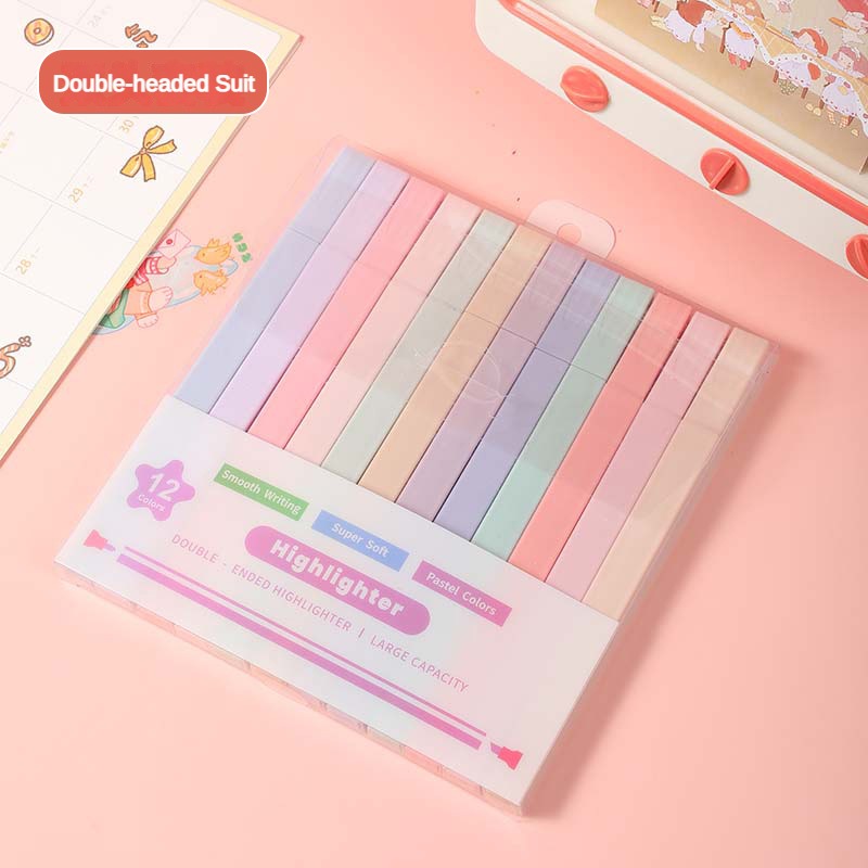 12 Pcs/Set Double Tip Highligh - Stabilo Marker Boss ulasan dan harga