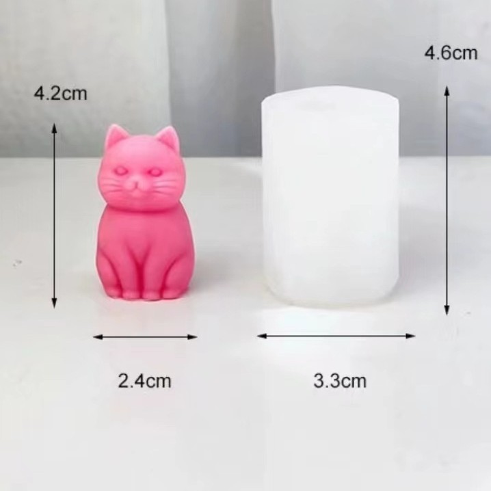 3D fat cat  Animal Silicone Ca - Soap Making Animal Fat ulasan dan harga
