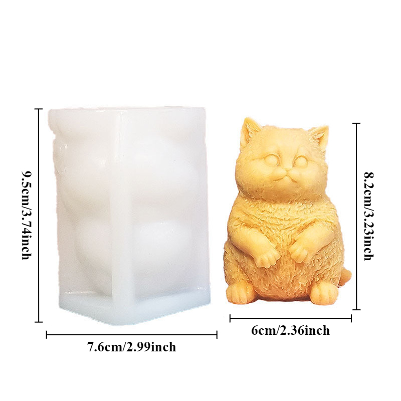 DIY Standing Fat Cat Silicone  - Soap Making Animal Fat ulasan dan harga