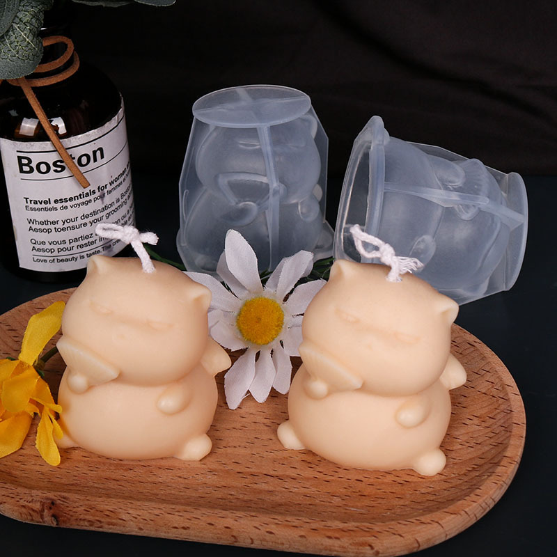Cute Fat Cat Silicone Candle M - Soap Making Animal Fat ulasan dan harga