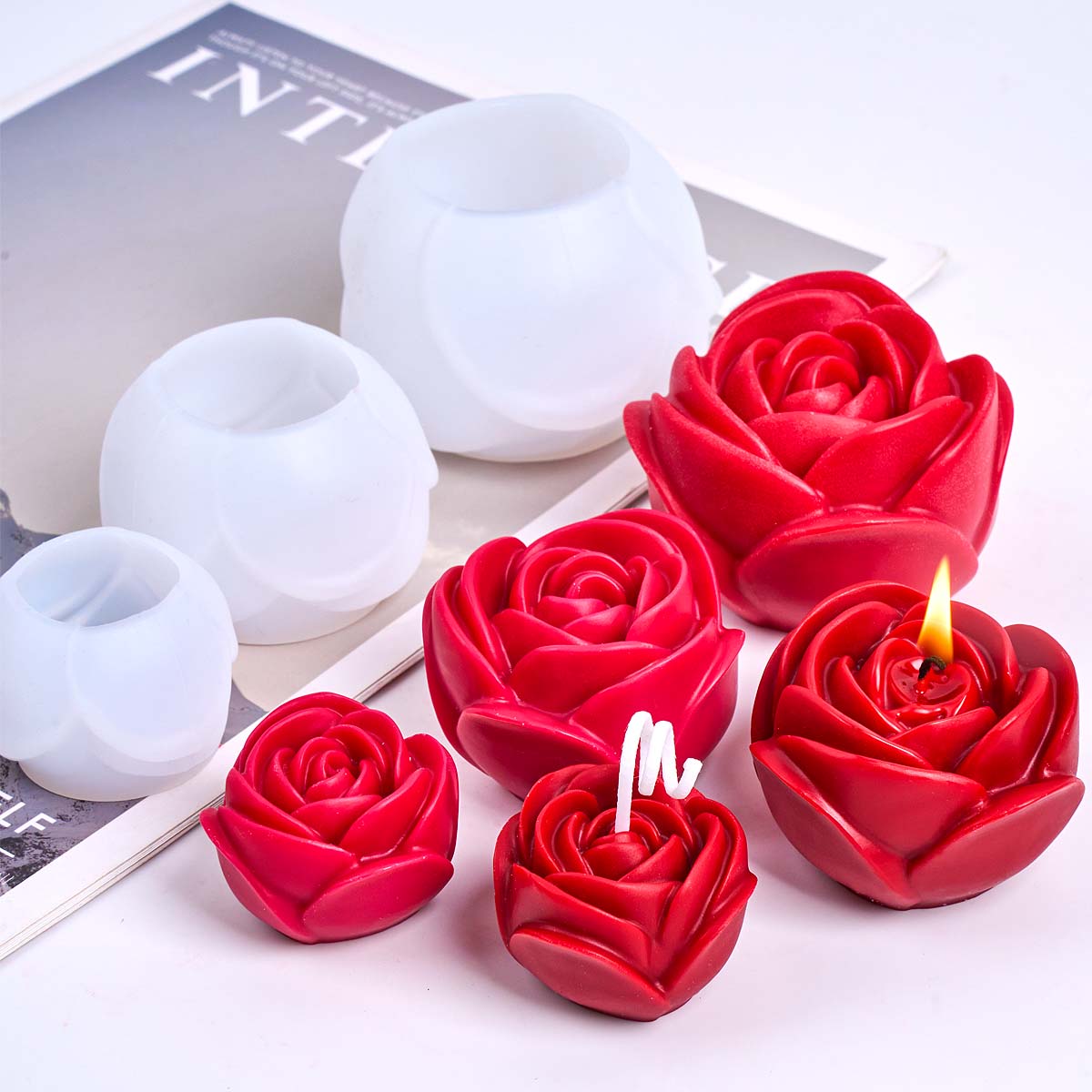 3D Flower Shape Silicone Candl - Soap Making Essentials ulasan dan harga